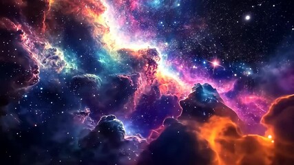 Wall Mural - swirling nebula clouds forming in the expansive depths of space