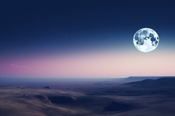 Poster - Moon horizon landscape astronomy.