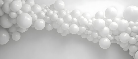 Poster - Elegant and minimalist monochromatic balloon arch backdrop featuring seamless color transitions organic shapes and a clean contemporary aesthetic