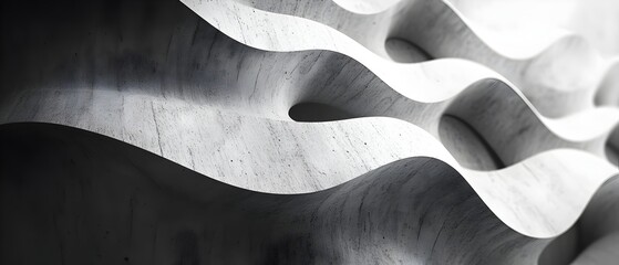 Poster - Minimalist monochromatic abstract backdrop featuring unique geometric shapes and subtle textures highlighting a modern and contemporary design with a focus on elements of simplicity harmony and depth