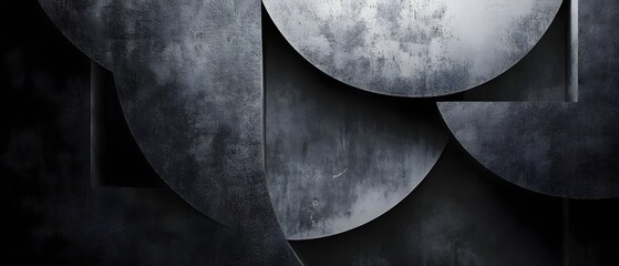 Poster - minimal monochromatic abstract backdrop with unique geometric shapes and textures creative event des