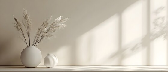 Poster - aesthetically pleasing minimalist decorative atmosphere with soft monochrome gradients and simplifie