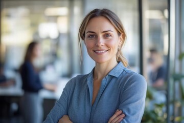 Wall Mural - Business woman person female blonde.