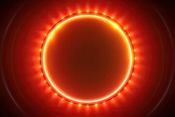 Abstract circular design with red and orange light trails