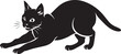 © RAJAN - vector silhouette image of a cat sitting on a white background Art & Illustration