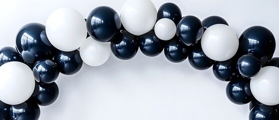 Poster - Monochromatic balloon arch with sleek  modern designs and seamless color transitions  creating a chic and sophisticated backdrop perfect for event parties  and other festive occasions