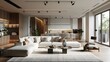 © Everything by Rachan - Minimalist open plan living with clean architectural lines in modern home mockup