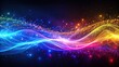 © beng - Abstract colorful background with glowing particle waves