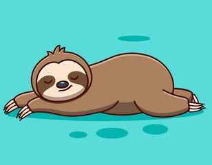 Wall Mural - cute sloth sleeping cartoon vector