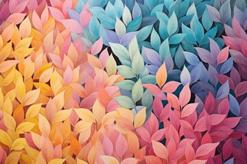 Sticker - Colorful leaves pattern backgrounds plant petal.