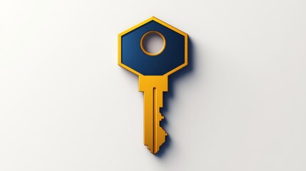 Poster - Abstract house key logo digital artwork Contemporary Style home security branding projects
