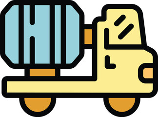 Poster - Concrete mixer truck transporting cement to a construction site, highlighting the transportation of essential building materials