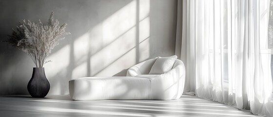 Poster - Elegant and refined minimalist backdrop with soft diffused lighting creating a serene and calming ambiance  Simple