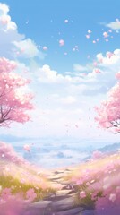 Wall Mural - Spring landscape outdoors blossom.