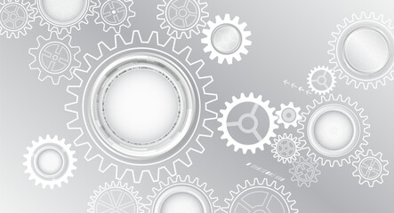 Aufkleber - cogwheel for science experiment presentation, futuristic high tech concept. business and industry in