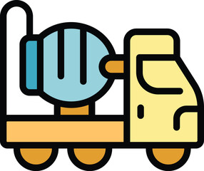Poster - This icon of a concrete mixer truck represents the transportation of concrete to construction sites for various building projects