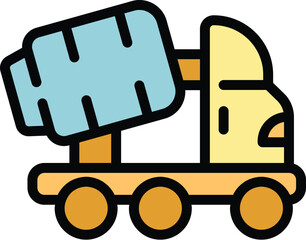 Poster - This icon of a concrete mixer truck represents the transportation of concrete for construction projects