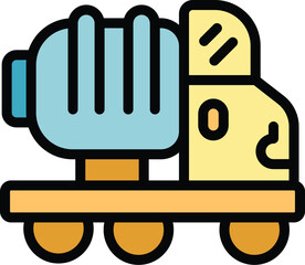 Poster - This icon of a concrete mixer truck is perfect for representing construction, building, and heavy machinery