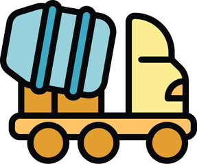 Poster - Cement mixer truck transporting concrete, essential for construction projects and infrastructure development