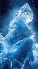 Canvas Print - Stunning Iceberg Under a Starry Sky