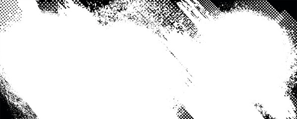 Aufkleber - Background for text. Isolated grunge traces banners set. Black paint. abstract splatter grunge with halftone effect. Brush ink stroke
