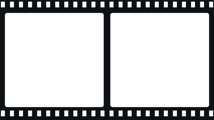 Poster - Film strip in vintage style. Old retro cinema movie strip. Old vintage retro 35 mm grunge film frame. camera roll