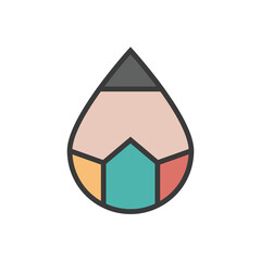 Poster - Pencil color vector logo template. flat color.