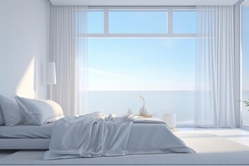 Canvas Print - Bed furniture bedroom window.