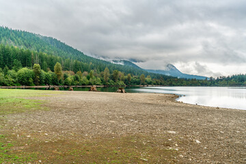 Wall Mural - Cloudy Rattlesnake Lake