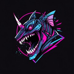 cyberpunk unicorn fish