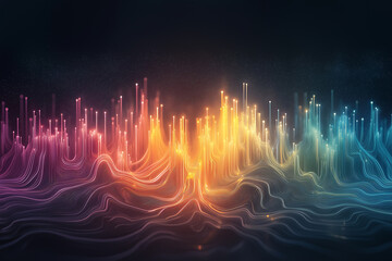 Wall Mural - A colorful, abstract image of a wave with a rainbow of colors