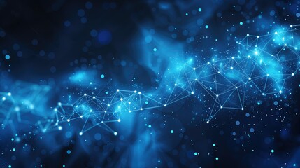 Abstract blue technology background with connection lines and dots