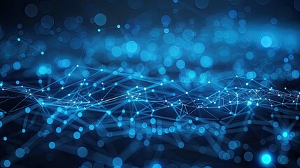 Abstract blue technology background with connection lines and dots