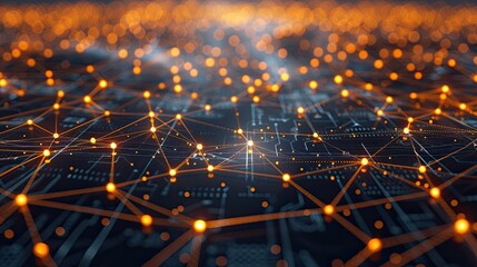 Abstract network connection with nodes
