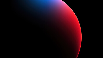 Clean black wallpaper featuring a semi-circular arc of light in red and blue, smooth gradient, minimalist and modern design