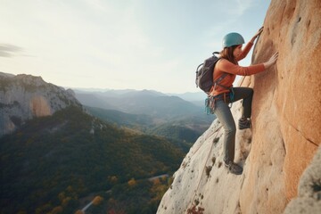 Wall Mural - Recreation adventure climbing outdoors.