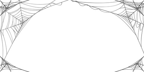 Wall Mural - spider web line art vector
