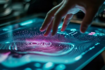 Poster - This is a modern and cuttingedge workspace that highlights the latest advancements in technology and emphasizes the importance of teamwork in the field of renewable energy research and innovation