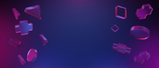 Wall Mural - 3d illustration rendering of y2k 2000s gamer technology futuristic cyberpunk sci-fi display podium, 