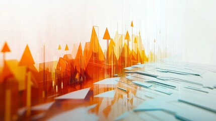 Poster - Abstract Geometric Landscape with Warm Color Palette