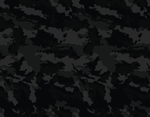 Wall Mural - 
black gray vector camouflage pattern, army texture, urban background