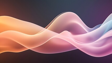 Poster - Dynamic Flowing Sparks in Abstract Waves - Soft Color Blends with Gradient Lighting for Modern Visual Appeal