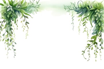 Poster - Grass element border plant green herbs.