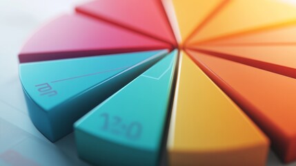 Poster - Colorful Pie Chart with Gradients and Shadows