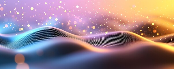 Poster - Enchanting Deep Tones with Luminous Particles - Smooth Fluid Design and Ambient Atmosphere with Floating Sparkles for Creative Projects