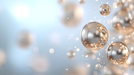 Poster - enchanting soft sparkle of luminous particles - calming abstract background with floating orbs and r