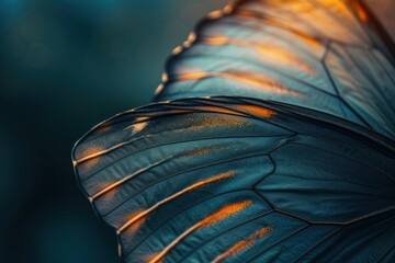 Wall Mural - Close up of butterfly wings leaf invertebrate accessories.