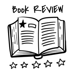 Canvas Print - Book review icon in doodle style 