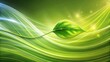 © Sarayuth - abstract green energy wave art featuring leaves, perfect as wallpaper background