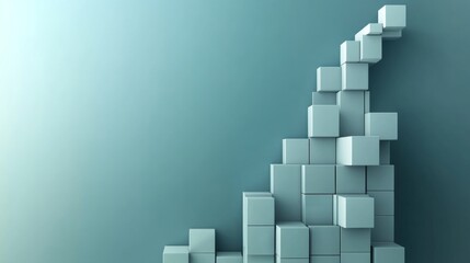 Poster - Abstract Growth with Stacked Cubes on Background